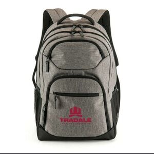 NWOT Heather Gray Backpack with Durable Fabric and Padded Straps